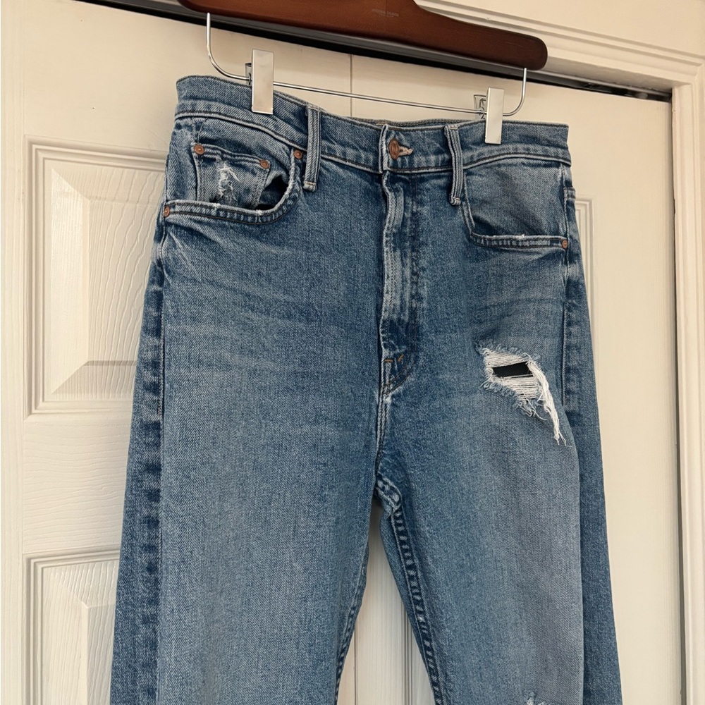 MOTHER DENIM High Waisted Rider Skimp Jeans in Bloom and Doom - Picture 4 of 12